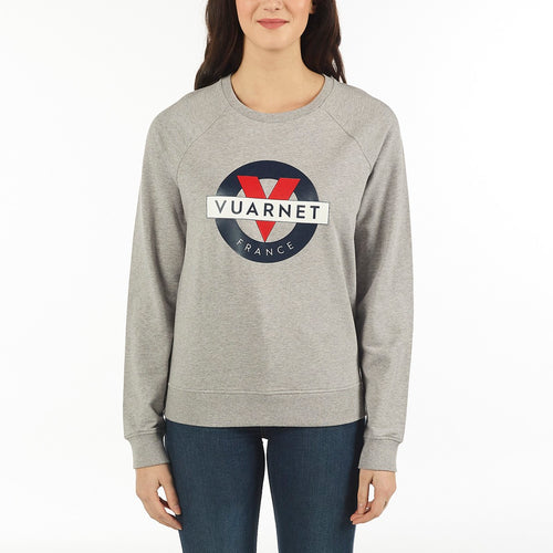 WOMEN'S SWEAT CREW NECK VUARNET, 081 LT HTR GREY XS  WOMENS  